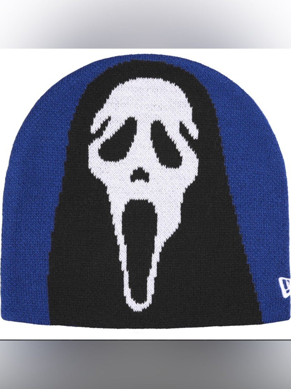 Supreme New Era Blue & Black Ghostface Scream Face Beanie